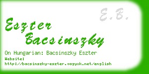 eszter bacsinszky business card